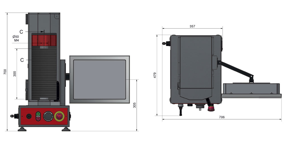 Layout macchina di prova da banco