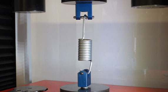 Tensile tests on medium-size and load springs