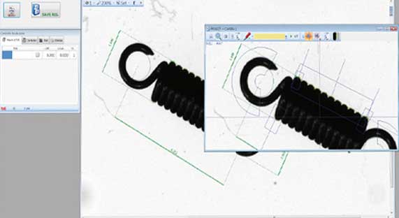 Profile projectors for springs